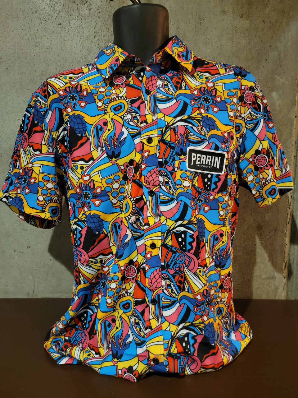 Perrin Patch Button Front Collared Shirt
