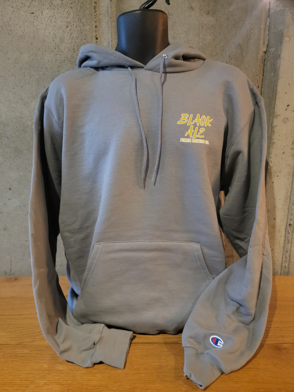 Stone Grey Black Ale Hooded Pullover