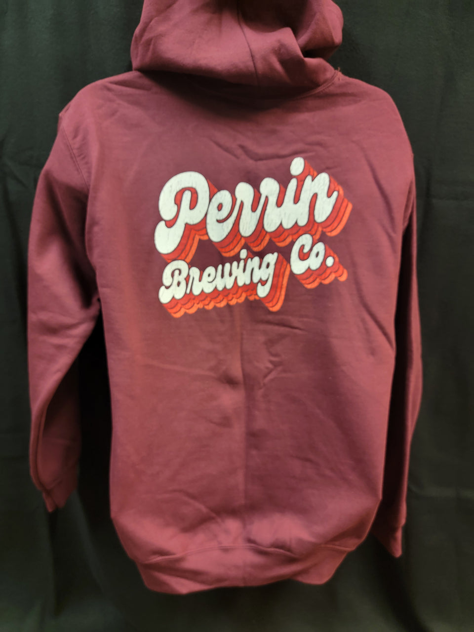 Maroon Full Zip Logo Hoodie